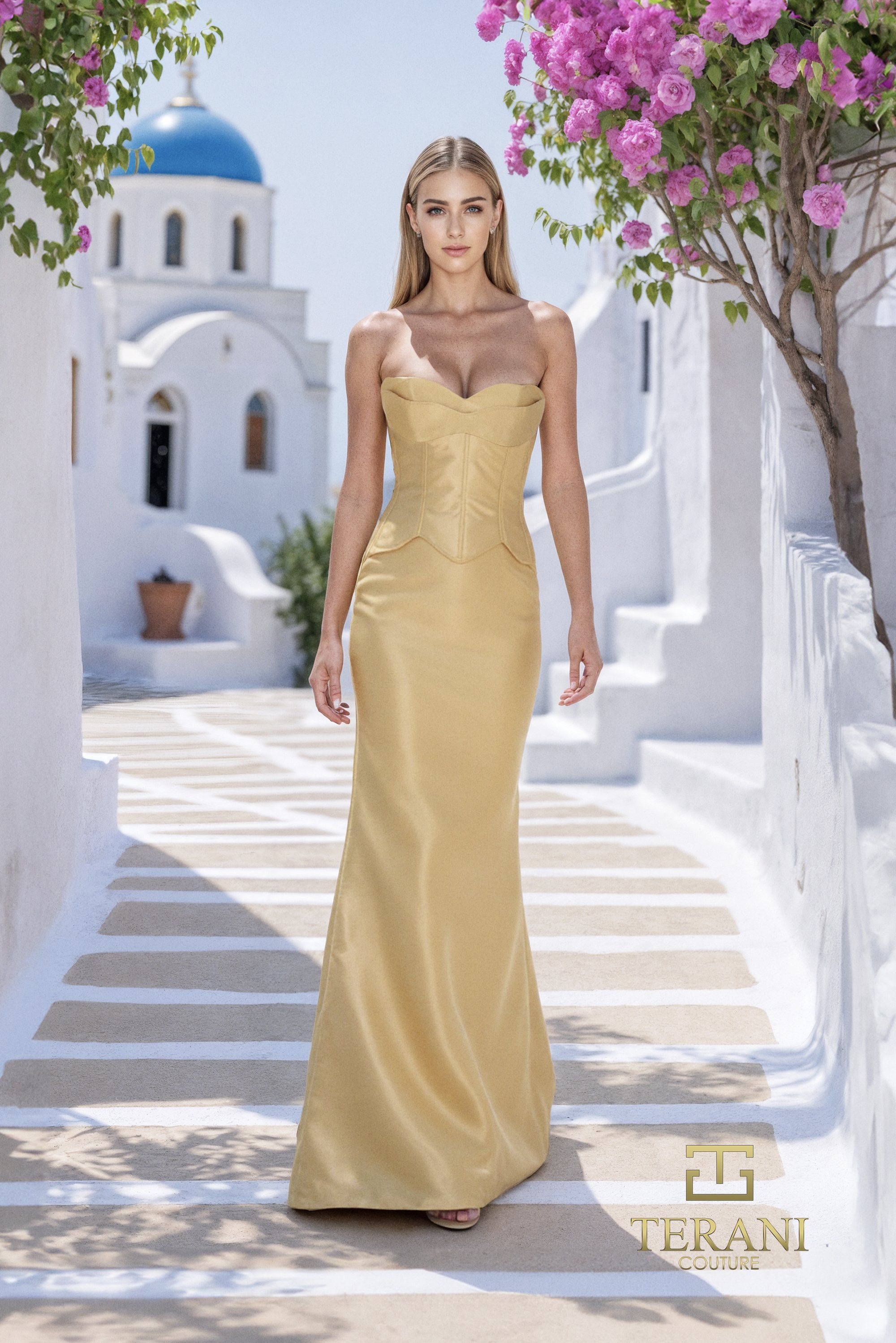 Terani Couture 261E6292 Yellow Evening Gown thumbnail 2