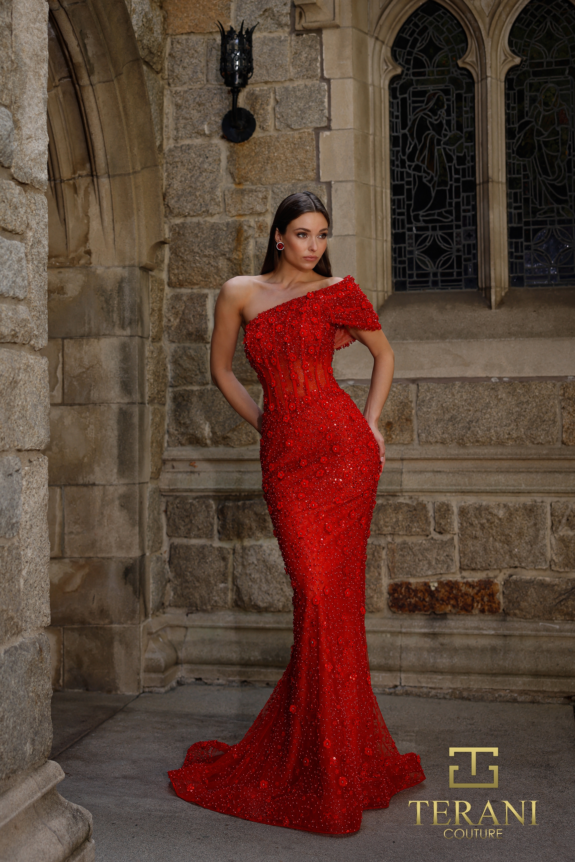 Terani Couture 261GL6756 Red Gala Gown