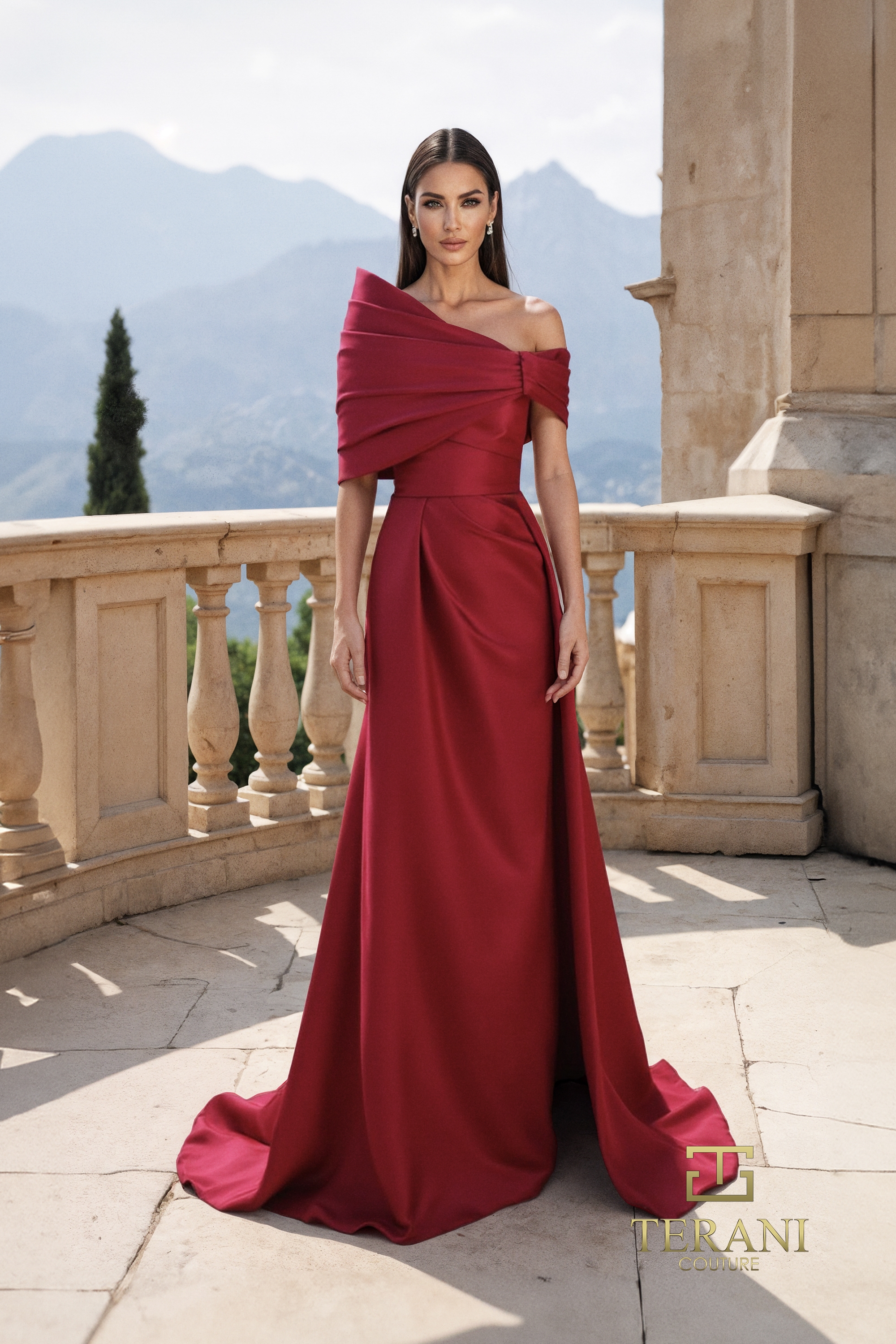 Terani Couture 261M6415 Wine Mother of the Bride Dress thumbnail 2