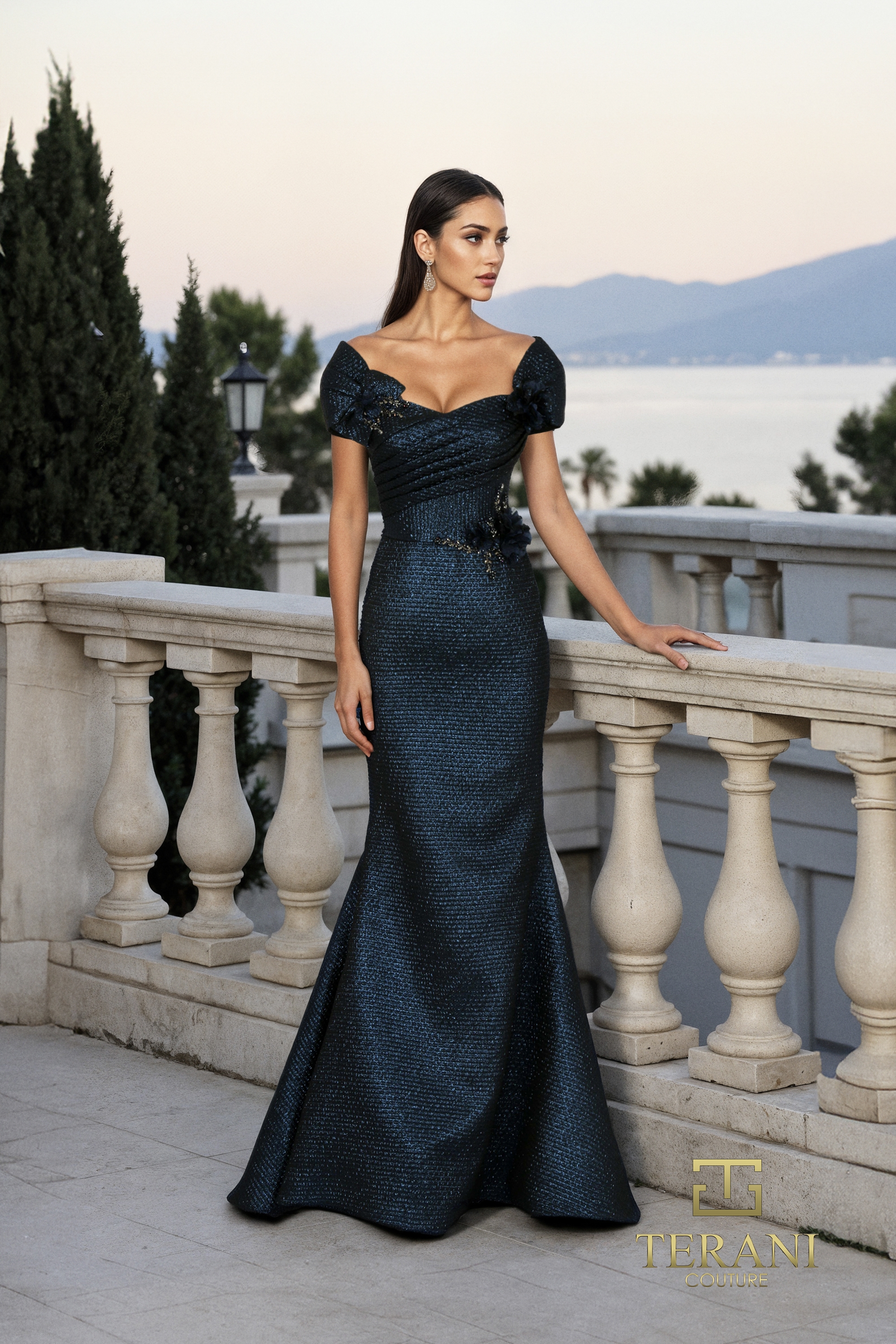 Terani Couture 261M6449 Navy Mother of the Bride Dress
