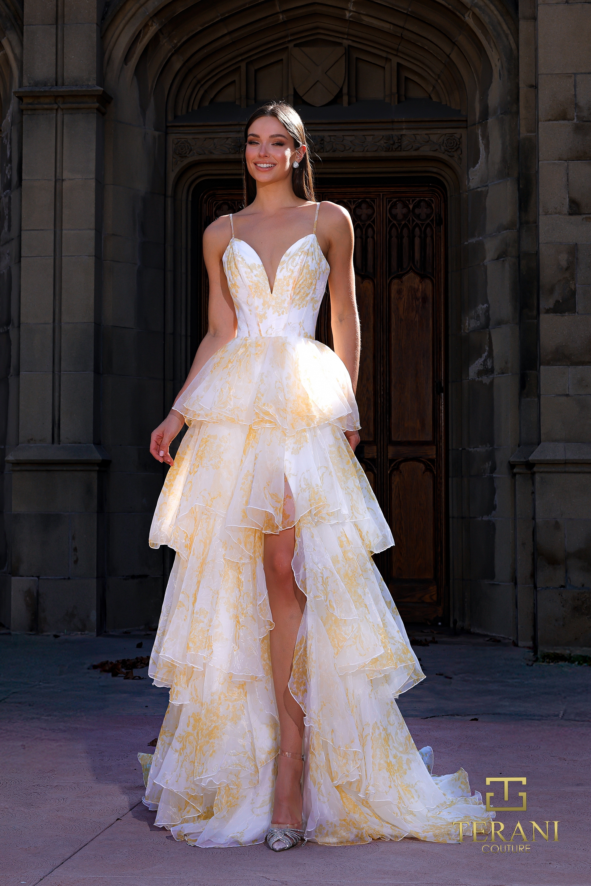 Terani Couture 261P6673 Yellow Prom Gown thumbnail 2